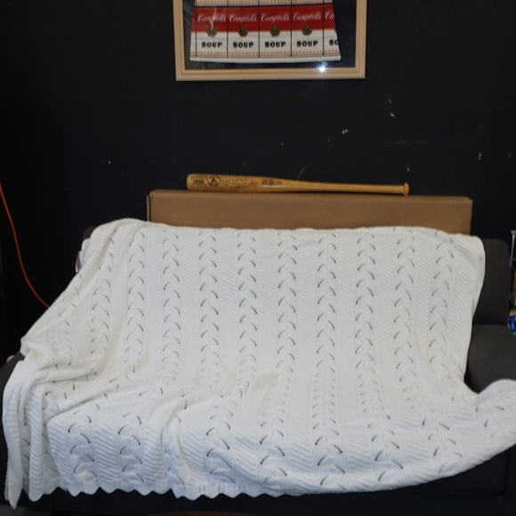 L.L. Bean Other - VTG L.L. BEAN  ivory pointelle cotton blanket